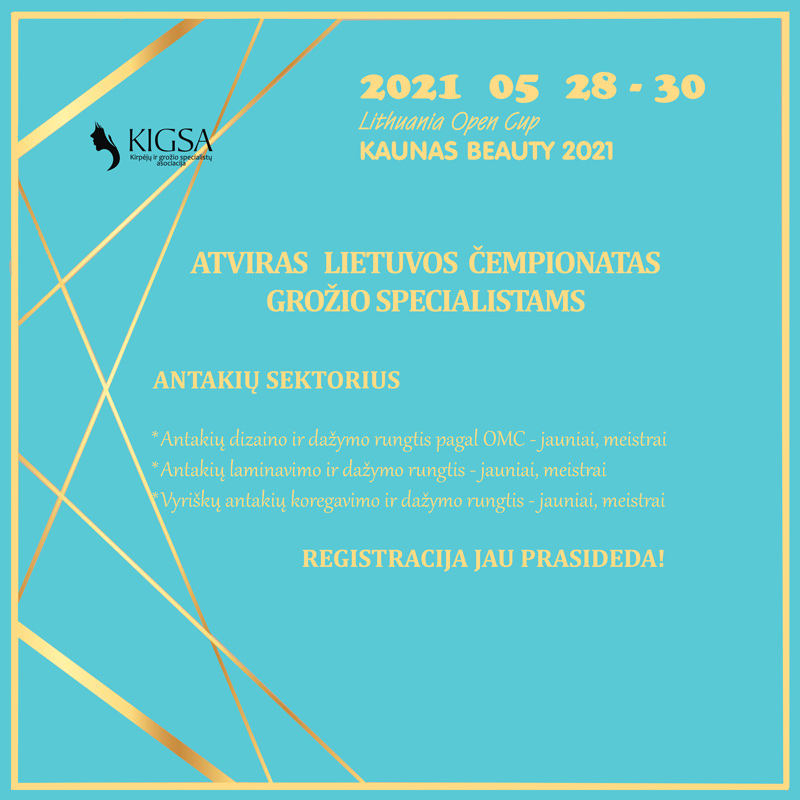 REGISTRACIJA ANTAKIŲ MEISTRAMS – KAUNAS BEAUTY 2021