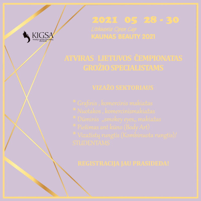 REGISTRACIJA VIZAŽISTAMS – KAUNAS BEAUTY 2021